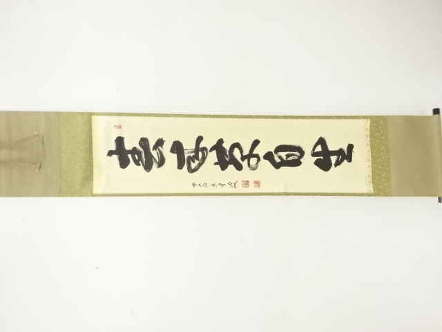 前大徳　森洞雲(泰堂)筆　「春来草自生」　一行書　紙本肉筆掛軸